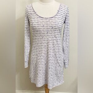 Victoria’s Secret Purple Signature Logo Long Sleeve Night Shirt Size Small